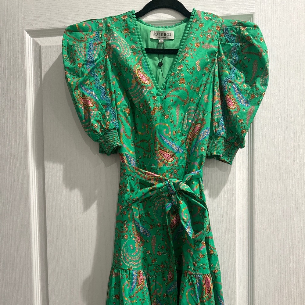 Hale bob green mini dress